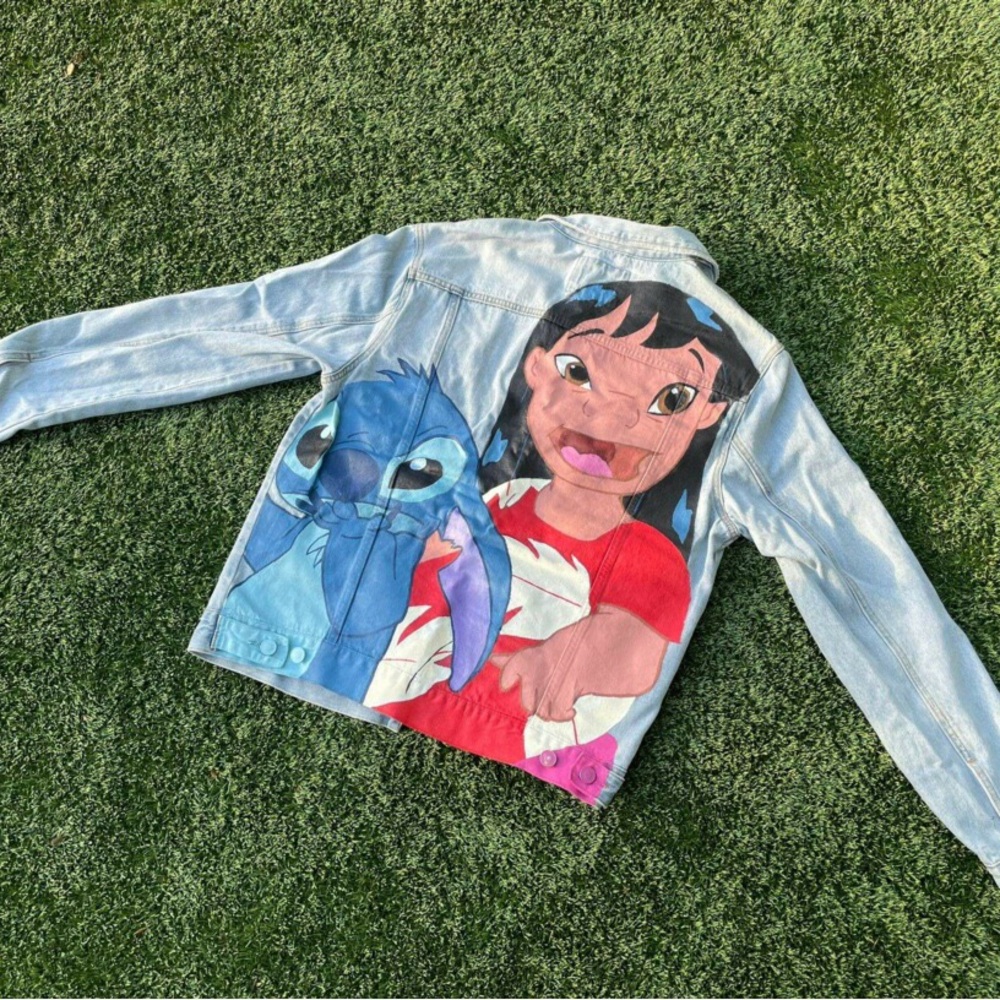 Custom Design Disney Stich Denim Jacket